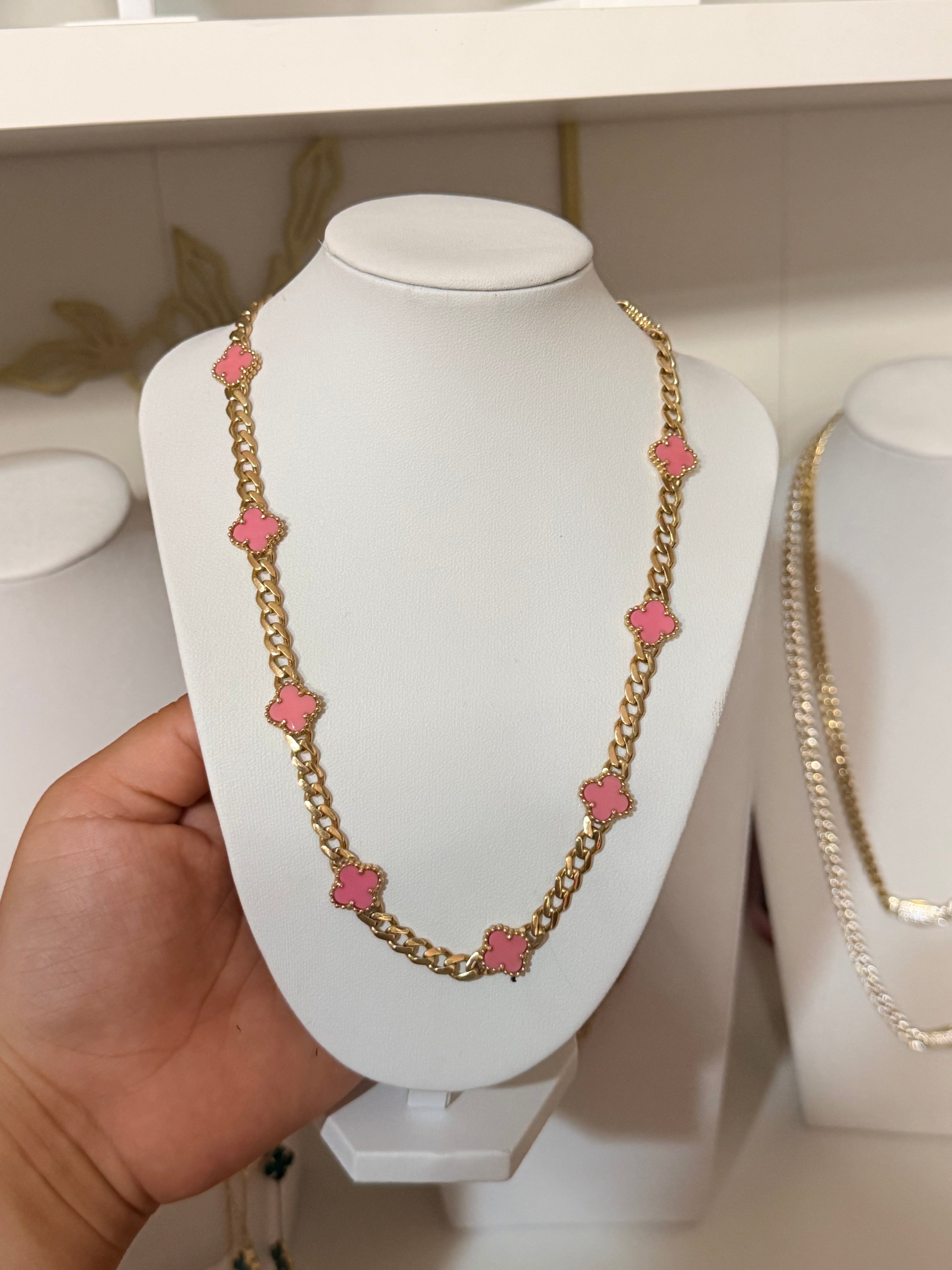 Pink gold necklace